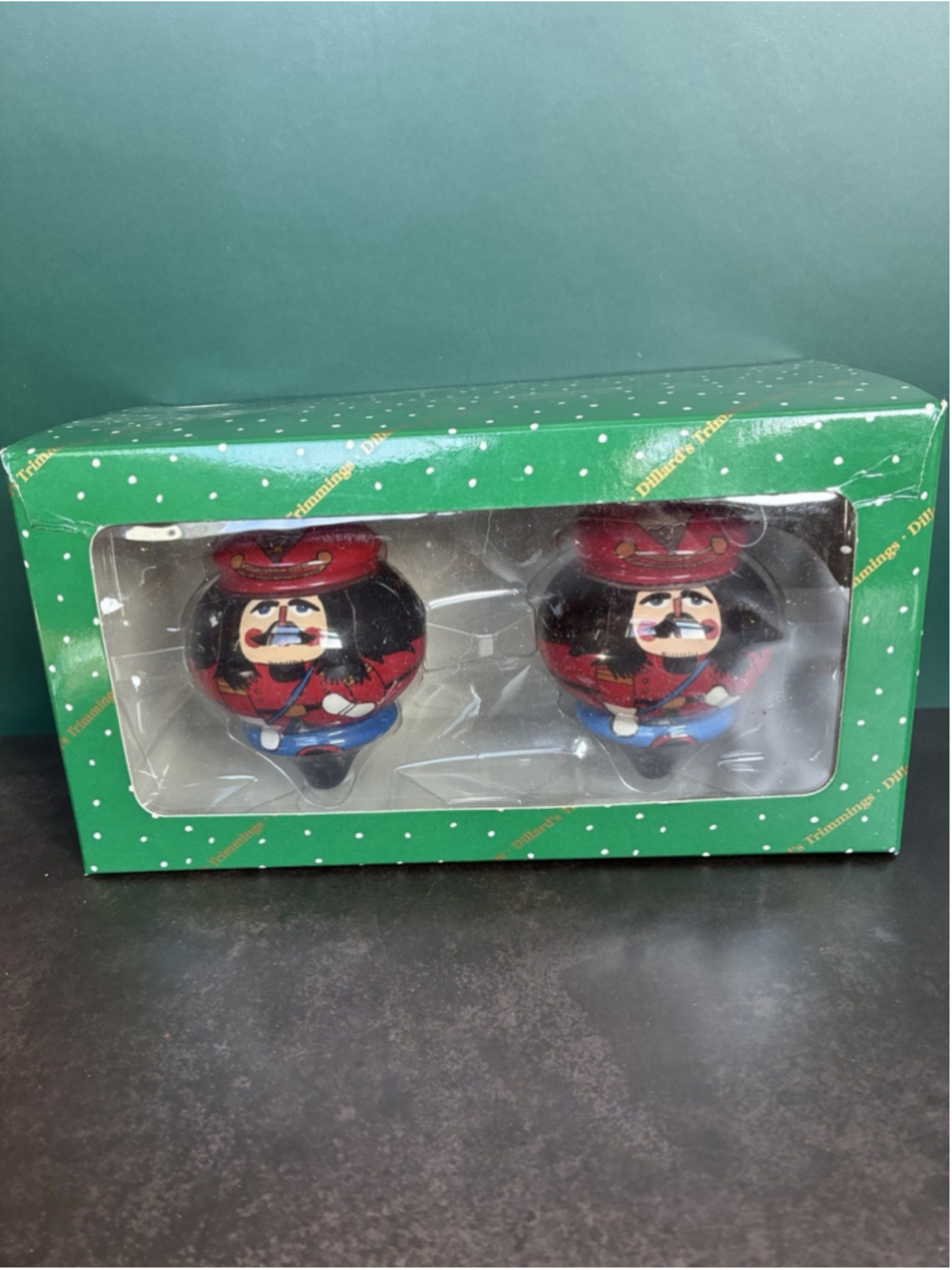 Dillards Trimmings 2 Pack Red Large Christmas Ornaments~ Nutcracker 4”